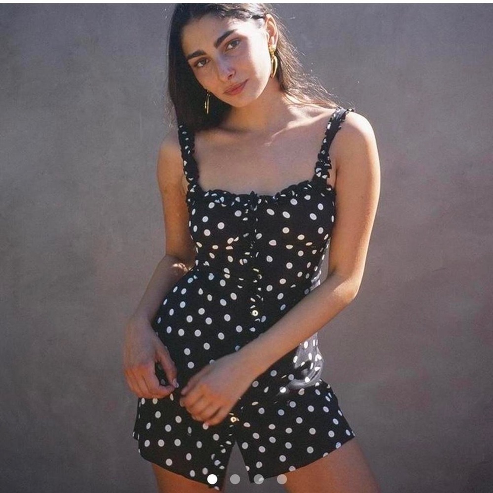 100% Silk Realisation Par Julia Mini Dress in Polkadot Sz M
